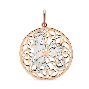 Золотая подвеска медальон знак зодиака Водолей Красносельский Ювелирпром 1406236145