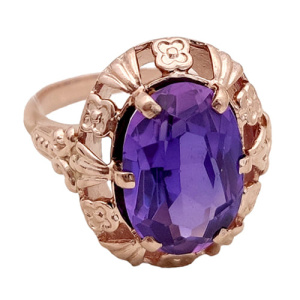 Золотое кольцо с аметистом 583 советская проба СССР