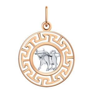 Золотая подвеска медальон знак зодиака Телец АТОЛЛ 5756/телец