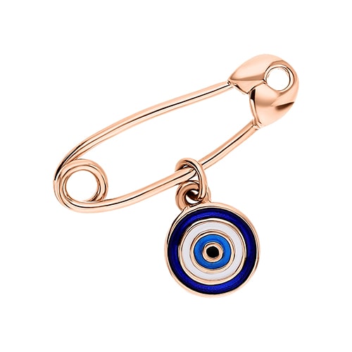 Золотая булавка с эмалью от сглаза подвеска Глаз Veronika Бл101-910М1