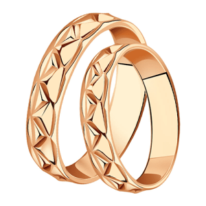 Золотое кольцо обручальное помолвочное с алмазной гранью Красносельский Ювелир АК421