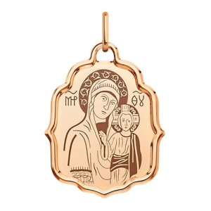 Золотая подвеска икона Образ Казанской Пресвятой Богородицы АТОЛЛ 3100