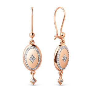 Золотые серьги с фианитами Самовары DINASTIA 029742-1102