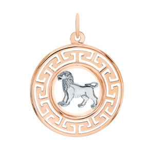 Золотая подвеска знак зодиака Лев АТОЛЛ 5747/лев