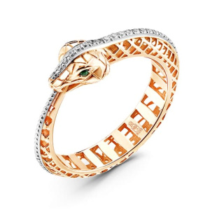 Золотое кольцо с фианитами Змея ЗОЛОТАЯ ПОДКОВА 902-00544-10-00-20-00