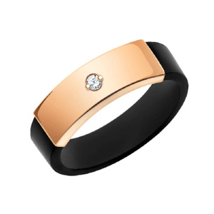 Золотое кольцо каучуковое с фианитом АТОЛЛ 10670к