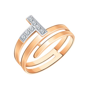 Золотое кольцо с фианитами под Tiffany АТОЛЛ 10897