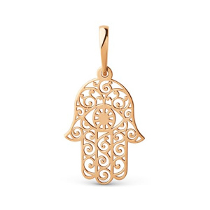 Золотая подвеска хамса ладонь рука Фатимы DINASTIA 501997-1000