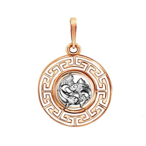 Золотая подвеска медальон знак зодиака Рыбы ГОЛДЕН ГЛОБ КрСВПрыб