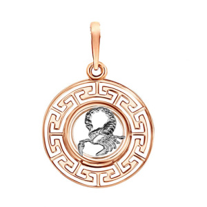 Золотая подвеска медальон знак зодиака Скорпион Голден Глоб КрСВПскр