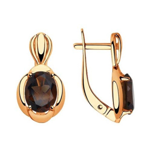 Золотые серьги с раух-топазами Diamant 51-320-00170-3