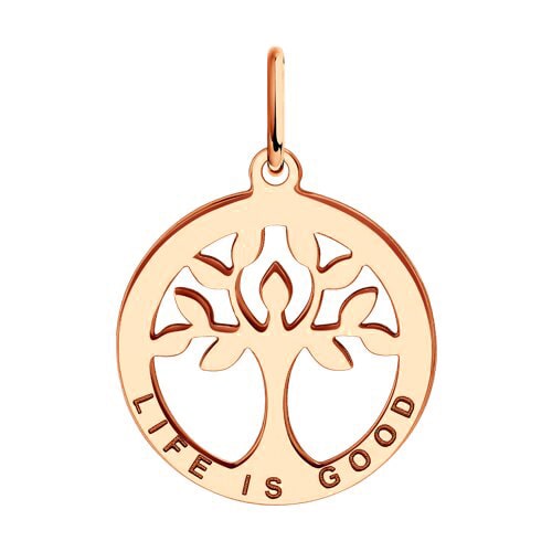 Золотая подвеска круг Дерево жизни Diamant 51-130-02004-1