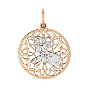 Золотая подвеска медальон знак зодиака Овен Красносельский Ювелирпром 1406236148