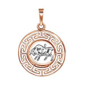 Золотая подвеска медальон знак зодиака Телец ГОЛДЕН ГЛОБ КрСВПтел
