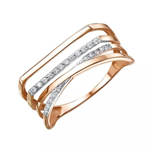 Золотое кольцо с фианитами Линии SOUL 1157203