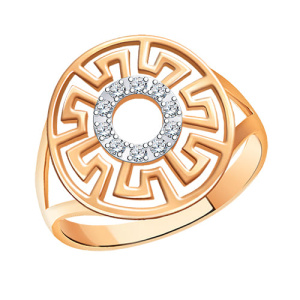 Золотое кольцо с фианитами Круг АТОЛЛ 11141