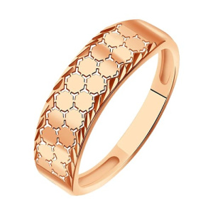 Золотое кольцо с алмазной гранью Чешуя Красносельский Ювелир АКд741-4132
