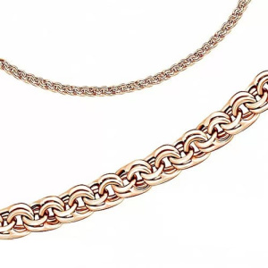 Золотая цепь плетение бисмарк кайзер пустотелая 60 см Бронницкий Ювелир 10100380160