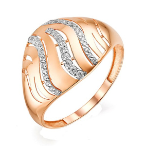 Золотое кольцо с фианитами АЛЕКСИ 012113