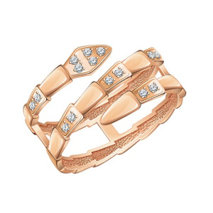 Золотое кольцо с фианитами Змея АТОЛЛ 10969