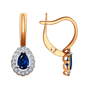 Золотые серьги с фианитами SOKOLOV 027894