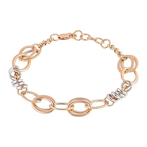 Золотой браслет объемный кольца РАДУГА Т-26138