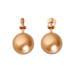 Золотые серьги гвоздики пусеты Шари 1 см АВРОРА 72082