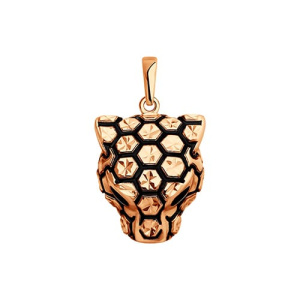 Золотая подвеска с эмалью и фианитами объемная Пантера гепард леопард SOKOLOV 036576