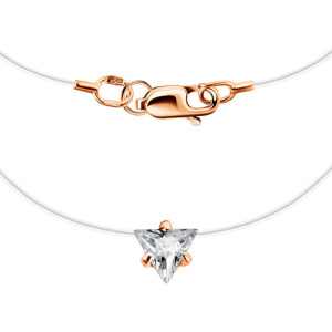 Золотое колье на леске подвеска фианит Треугольник ГОЛДЕН ГЛОБ ПдТрЛ01