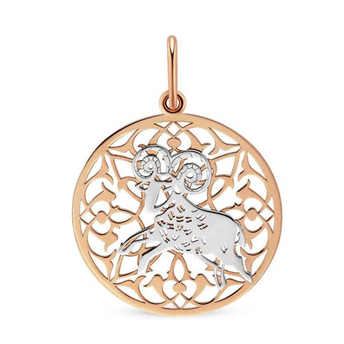 Золотая подвеска медальон знак зодиака Овен Красносельский Ювелирпром 1406236148