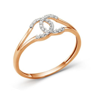 Золотое кольцо с фианитами DINASTIA 001361-1102