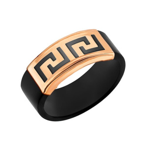 Золотое кольцо с каучуком АТОЛЛ 10262К