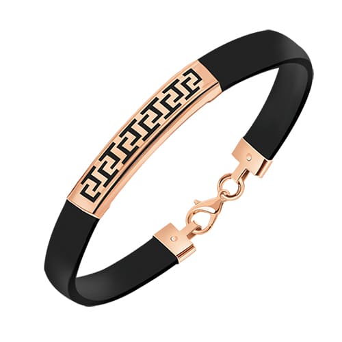 Золотой браслет с каучуком вставки АТОЛЛ 7116к