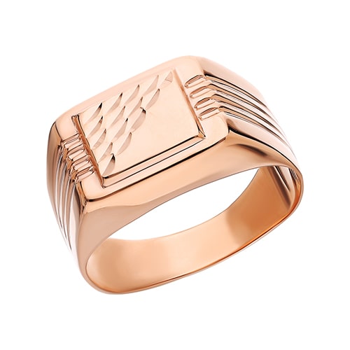 Золотое кольцо перстень печатка с алмазной гранью АТОЛЛ  4150А-2