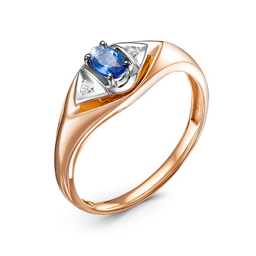 Золотое кольцо с сапфиром и бриллиантами RoseGrace 5-3536-103-1К-Сапгт