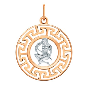 Золотая подвеска знак зодиака Дева АТОЛЛ 5748/дева