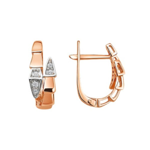 Золотые серьги с фианитами Змеи SOUL 2168203
