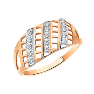 Золотое кольцо с фианитами АТОЛЛ 11134