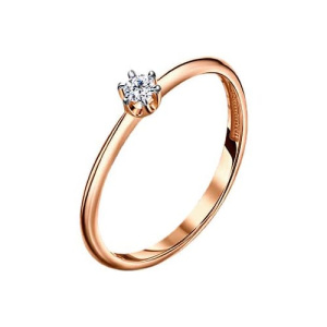 Золотое кольцо помолвочное с бриллиантом Veronika К112-1041Бр