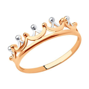 Золотое кольцо Корона Diamant 51-110-01012-1