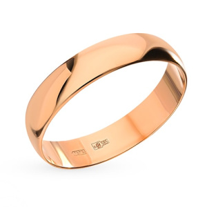 Золотое обручальное кольцо гладкое классическое 5 мм