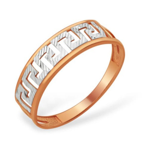 Золотое кольцо широкое с алмазной гранью EFREMOV К12010629