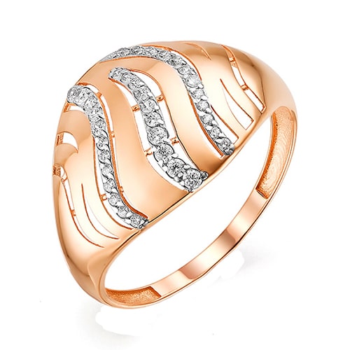Золотое кольцо с фианитами АЛЕКСИ 012113