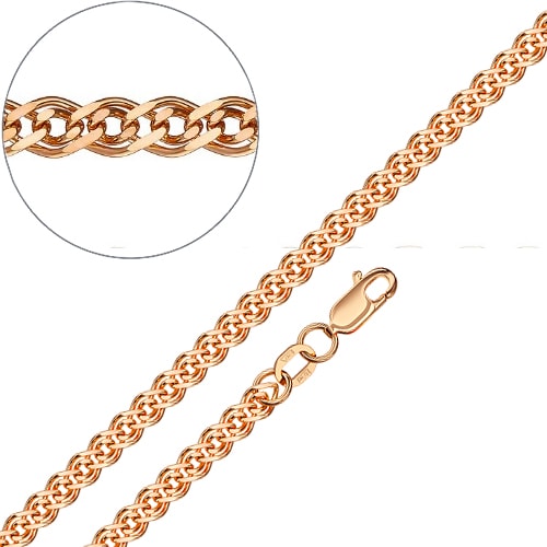 Золотая цепь плетение нонна с алмазной гранью КРАСЦВЕТМЕТ НЦ 12-200ПГ
